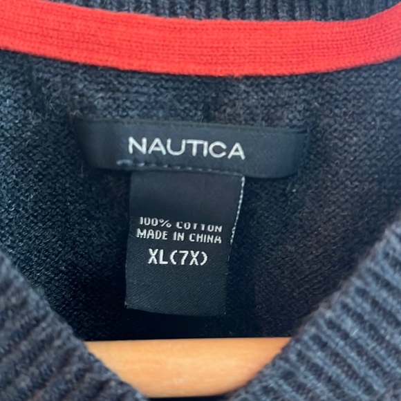 Nautica Boys Navy Blue stripe Sweater Vest size 7 - Picture 3 of 7